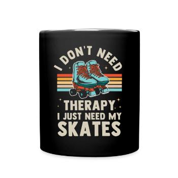 Inline Skate Geschenk Rollerskates Roller 70er - Tasse einfarbig - Schwarz - Vorne