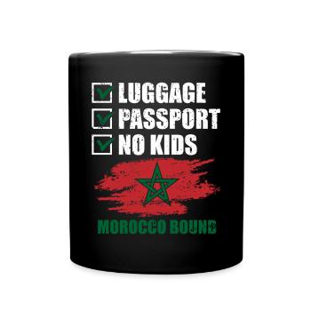 Luggage Passport No Kids Morocco Bound Holidays - Full Colour Mug - black - Front