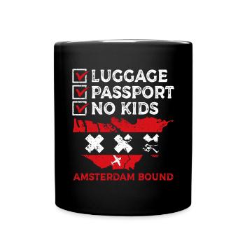 Bagages Passamsterdam Bound Travel Holidays - Mug uni - noir - Devant