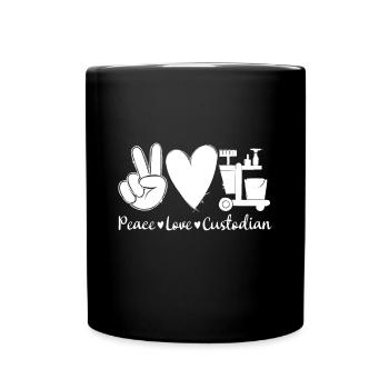 Tie Dye Peace Love Custodian Appreciation retour - Mug uni - noir - Devant
