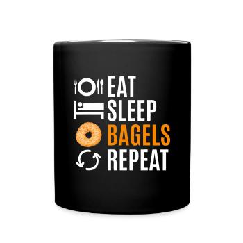 Mangez des bagels de sommeil Répétez - Mug uni - noir - Devant