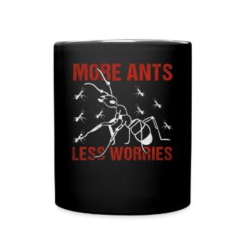 More Ants Less Worries Ameisen Farm - Full Colour Mug - black - Front