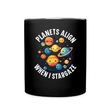 Astronom Astronomie Sternbilder Sterne Weltraum - Tasse einfarbig - Schwarz - Vorne