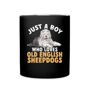 Old English Sheepdog Sheepie Bobtail - Full Colour Mug - black - Front