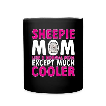 Old English Sheepdog Sheepie Bobtail - Full Colour Mug - black - Front