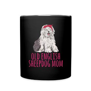 Old English Sheepdog Sheepie Bobtail - Full Colour Mug - black - Front