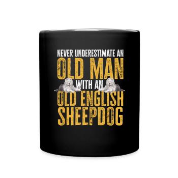 Vieux chien de berger anglais Sheepie Bobtail - Mug uni - noir - Devant