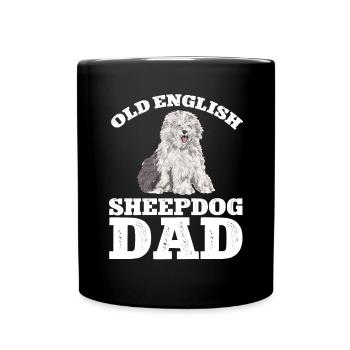 Old English Sheepdog Sheepie Bobtail - Full Colour Mug - black - Front