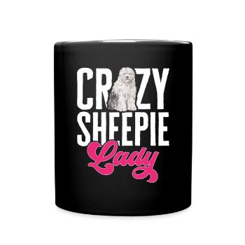 Old English Sheepdog Sheepie Bobtail - Full Colour Mug - black - Front