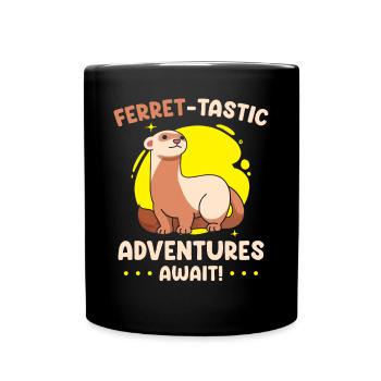 Ferret gift for ferret owners - Full Colour Mug - black - Front