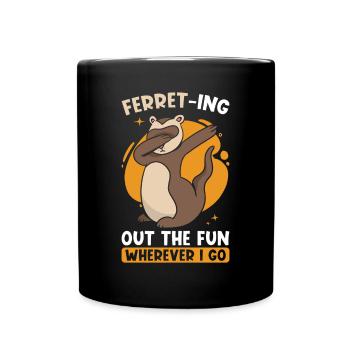 Ferret gift for ferret owners - Full Colour Mug - black - Front