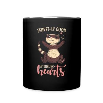 Ferret gift for ferret owners - Full Colour Mug - black - Front
