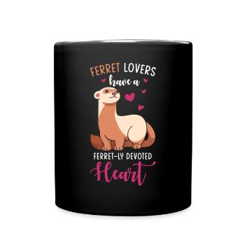 Ferret gift for ferret owners - Full Colour Mug - black - Front