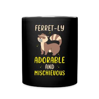 Ferret gift for ferret owners - Full Colour Mug - black - Front