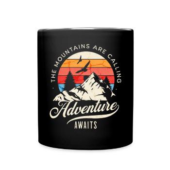 Berg, Wandern, Abenteurer - Tasse einfarbig - Schwarz - Vorne