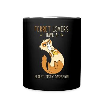 Ferret gift for ferret owners - Full Colour Mug - black - Front