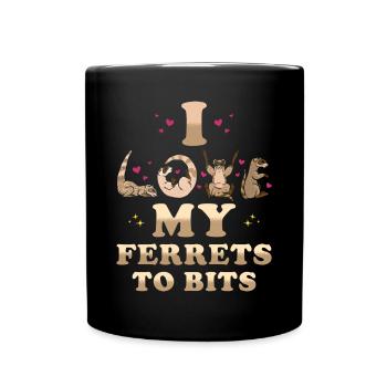 Ferret gift for ferret owners - Full Colour Mug - black - Front