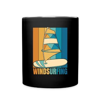 Retro Water Sports Surfers Surfers Windsurfing - Full Colour Mug - black - Front