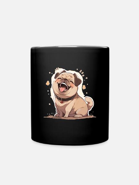 Pug Pug Dog Pug Gifts Pug Lovers - Full Colour Mug - black