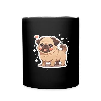 Mops Mops Hund Mops Geschenke Mops Liebhaber - Tasse einfarbig - Schwarz - Vorne