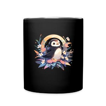 Pinguin - Tasse einfarbig - Schwarz - Vorne