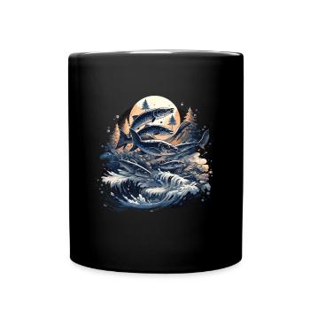 Fish Fish Pike Carp Angler Fish Fishing - Full Colour Mug - black - Front