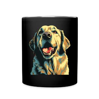 Labrador Dogs Maman et Labfather Papa Golden - Mug uni - noir - Devant