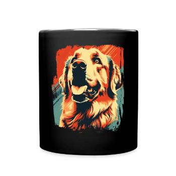 Labrador Dogs Maman et Labfather Papa Golden - Mug uni - noir - Devant