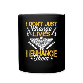 Plastic surgeon doesn't change lives - Full Colour Mug - black - Front