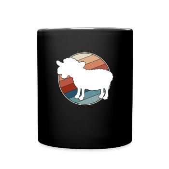 Schaf Retro - Tasse einfarbig - Schwarz - Vorne