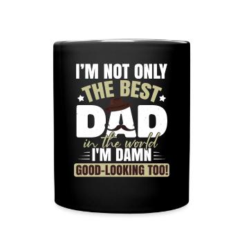 Ich bin der beste Vater - Tasse einfarbig - Schwarz - Vorne