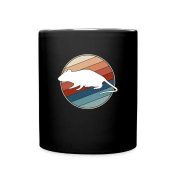 Maus Retro - Tasse einfarbig - Schwarz - Vorne