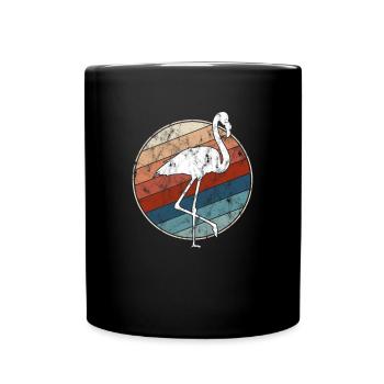 Flamant rose Rétro - Mug uni - noir - Devant