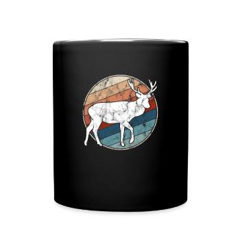 Cerf Rétro - Mug uni - noir - Devant