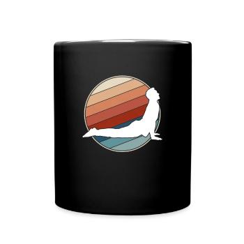 Yoga Retro - Tasse einfarbig - Schwarz - Vorne