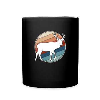 Cerf Rétro - Mug uni - noir - Devant