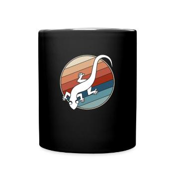 lézard rétro - Mug uni - noir - Devant