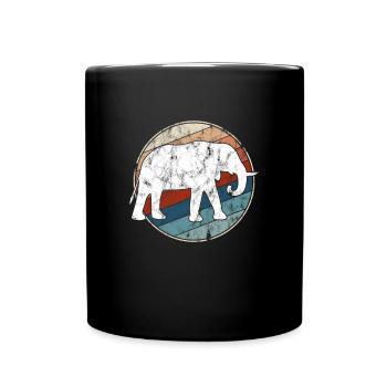 Elefant retro - Tasse einfarbig - Schwarz - Vorne