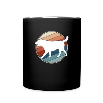 Hund Retro - Tasse einfarbig - Schwarz - Vorne