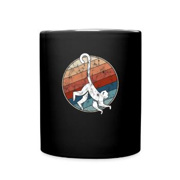 Affe Retro - Tasse einfarbig - Schwarz - Vorne