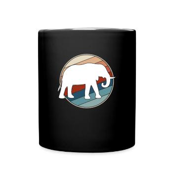 Elefant retro - Tasse einfarbig - Schwarz - Vorne