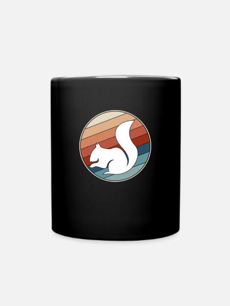 Eichhörnchen Retro - Tasse einfarbig - Schwarz