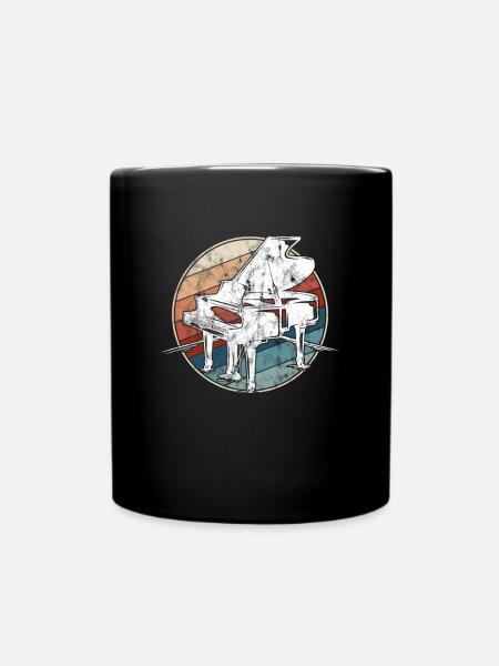 Klavier Retro - Tasse einfarbig - Schwarz