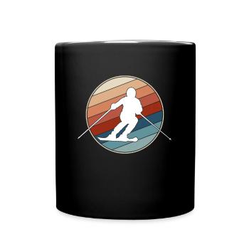 Ski rétro - Mug uni - noir - Devant