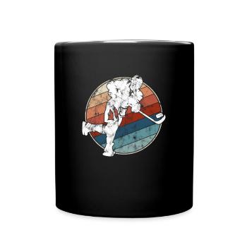 Eishockey Retro - Tasse einfarbig - Schwarz - Vorne