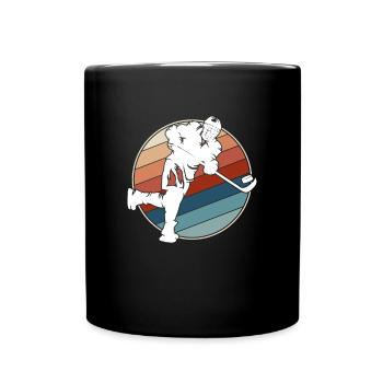Eishockey Retro - Tasse einfarbig - Schwarz - Vorne