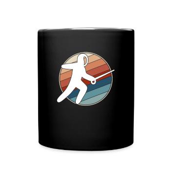 Fechten Retro - Tasse einfarbig - Schwarz - Vorne