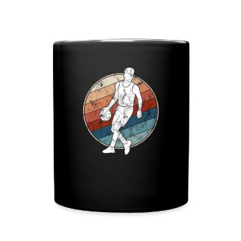 Basketball Retro - Tasse einfarbig - Schwarz - Vorne
