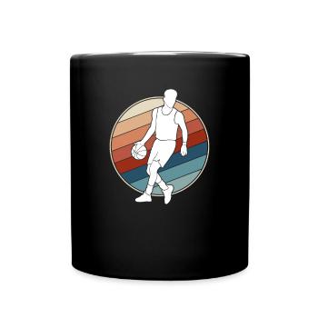Basketball Retro - Tasse einfarbig - Schwarz - Vorne