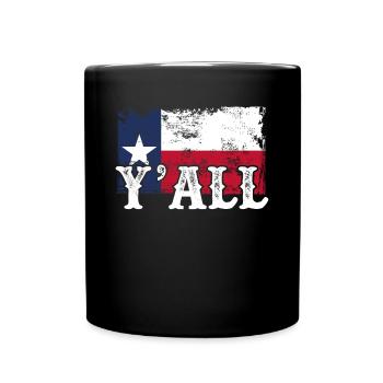 Ihr Alle Texas - Tasse einfarbig - Schwarz - Vorne
